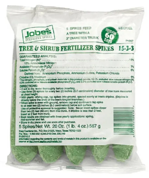 Jobe's 02010 5 Pack 15-3-3 Tree & Shrub Fertilizer Spikes - Quantity Of 64 (5) Packs 1