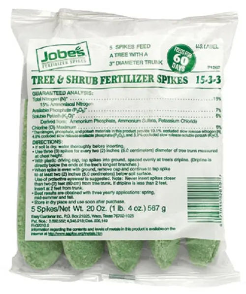 Jobe's 02010 5 Pack 15-3-3 Tree & Shrub Fertilizer Spikes - Quantity Of 96 (5) Packs 1