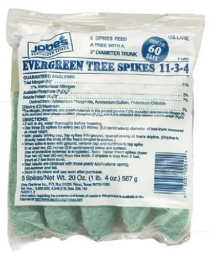 Jobe's 02611 5-Pack 11-3-4 Evergreen Tree Fertilizer Spikes - Quantity Of 64 1