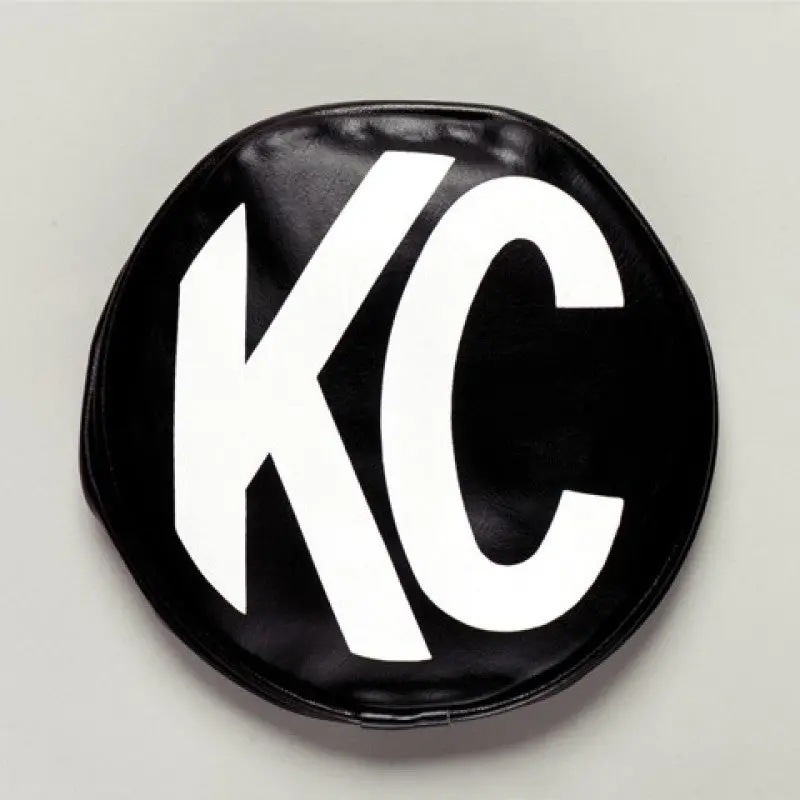 Kc Hilites 5In. Round Soft Cover (Pair) - Black W/White Kc Logo 1