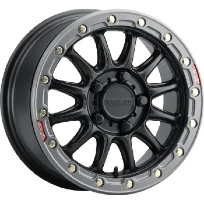 Raceline A14bg Alpha 17X7in/4X156 Bp/25Mm Offset/132.5Mm Bore- Blk & Gunmetal Ring Beadlock Wheel 1