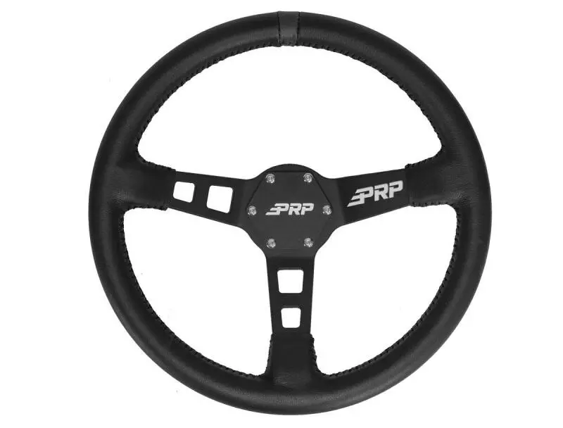 Prp Deep Dish Leather Steering Wheel- Black 1
