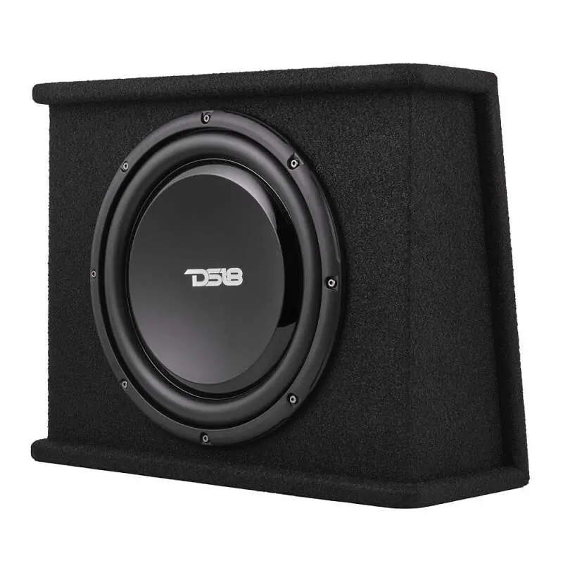 Ds18 Single 12In Shallow Subwoofer And Enclosure 350 Watts Rms Amplified Sealed Black Carpet 1