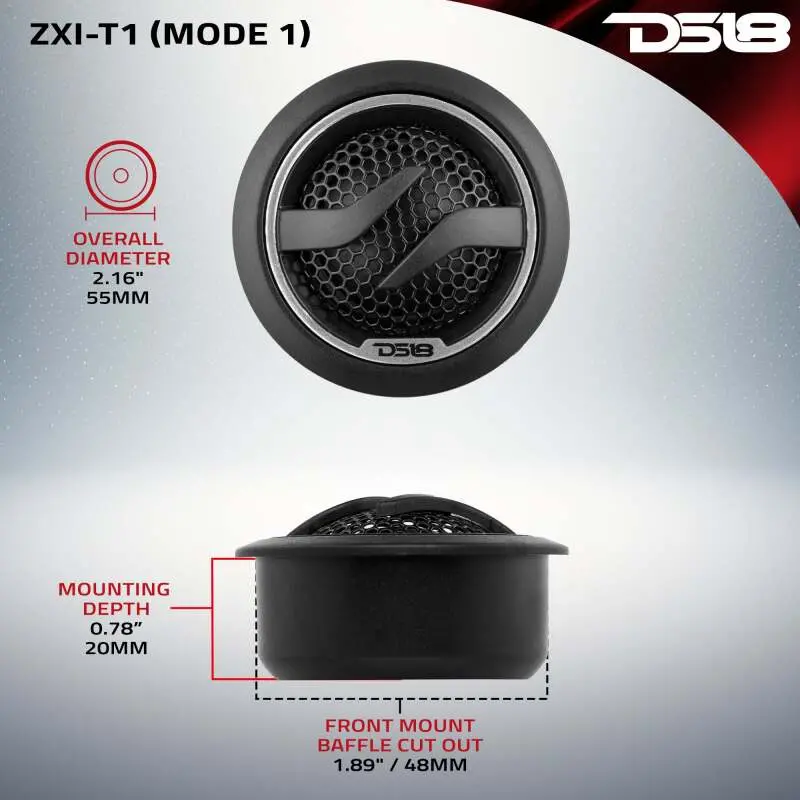 Ds18 1.7In Dome Tweeter Neodymium 50 Watts Rms 1In Pei Vc 4 Ohm 1