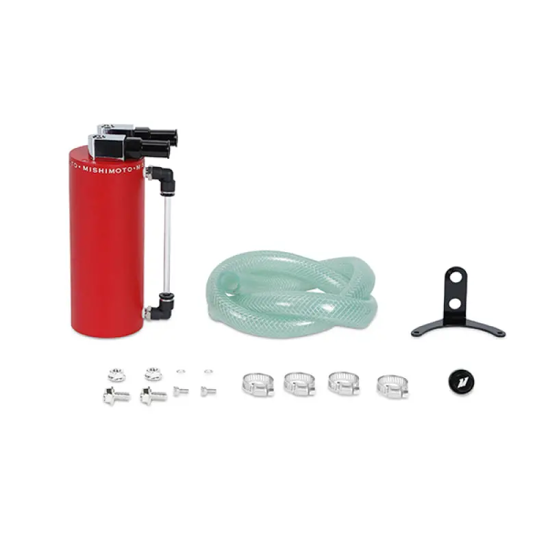 Mishimoto Small Aluminum Oil Catch Can - Wrinkle Red 1