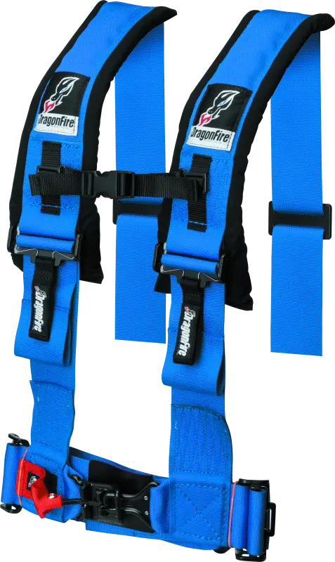 Dragonfire Racing Harness- H-Style- 4-Point- 3In Buckle- Blue 1