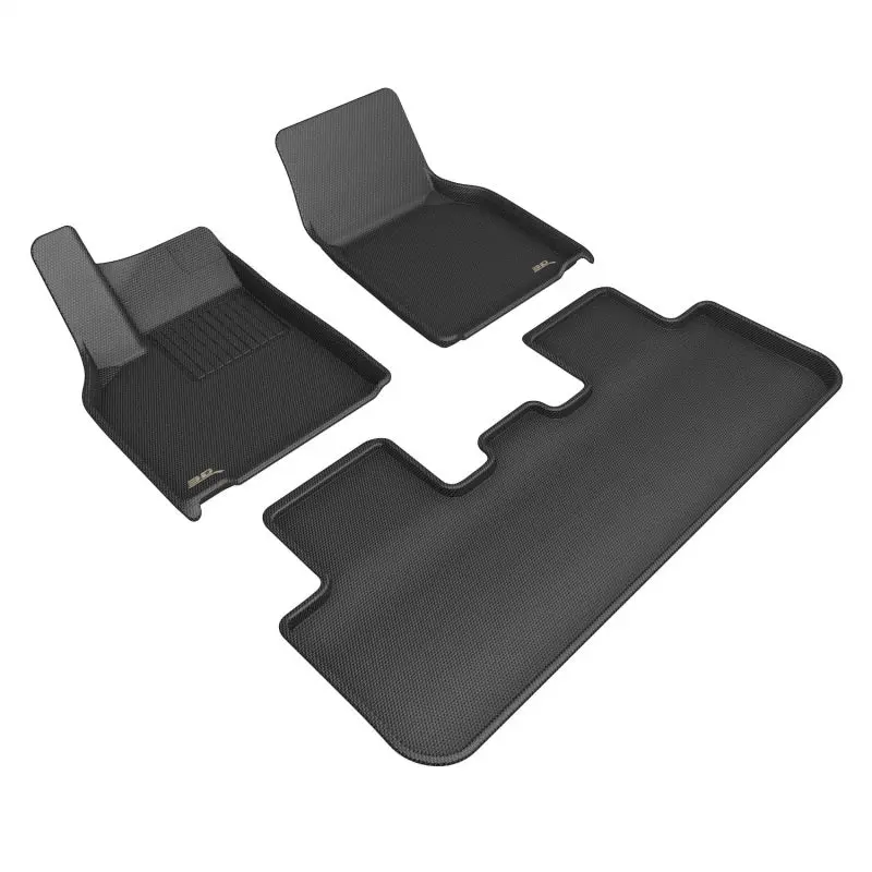 3D Maxpider 2026 Tesla Model Y Juniper Kagu 1St & 2Nd Row Floormats - Black 1