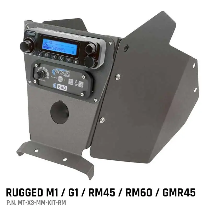 Rugged Radios Can-Am X3 Mounting Kit With Multi Mount And Side Panels Rugged M1/G1/Rm45/Rm60/Gmr45 1