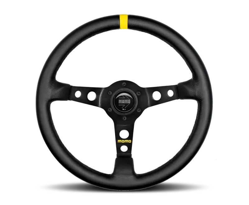 Momo Mod07 Steering Wheel 350 Mm -  Black Leather/Black Spokes/1 Stripe 1