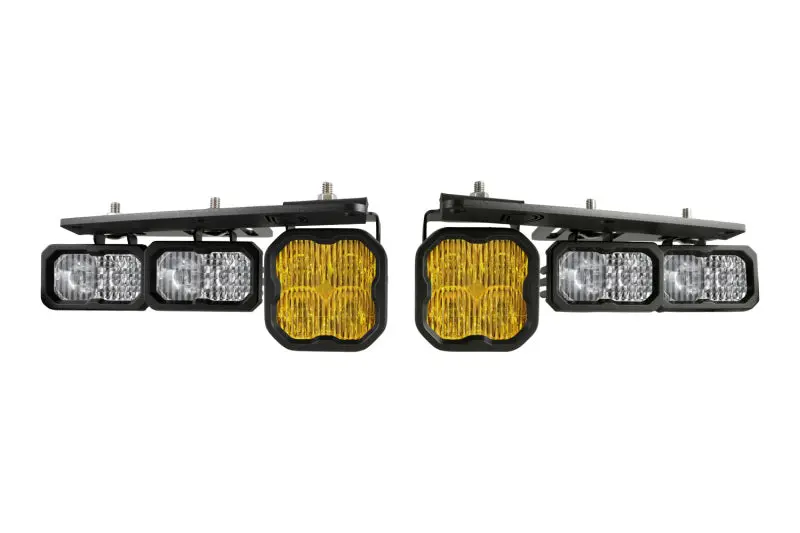 Diode Dynamics 21-Up Ford Bronco Stage Series Fog Pocket Kit - Yellow Sport 1
