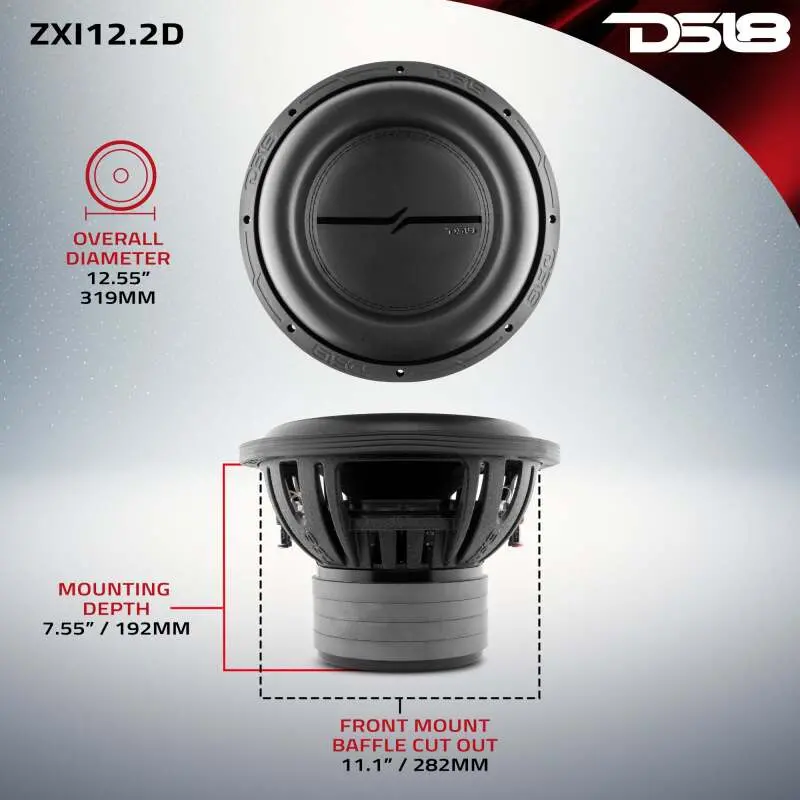 Ds18 12In 1000 Watts Rms 2 Ohm Dvc High Excursion Subwoofer 1