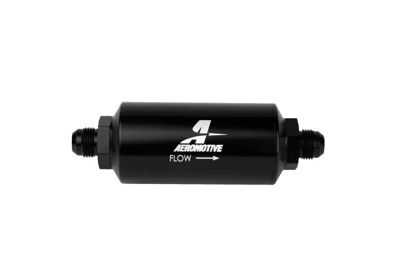 Aeromotive In-Line Filter - An-08 Size Male - 10 Micron Microglass Element - Bright-Dip Black 1