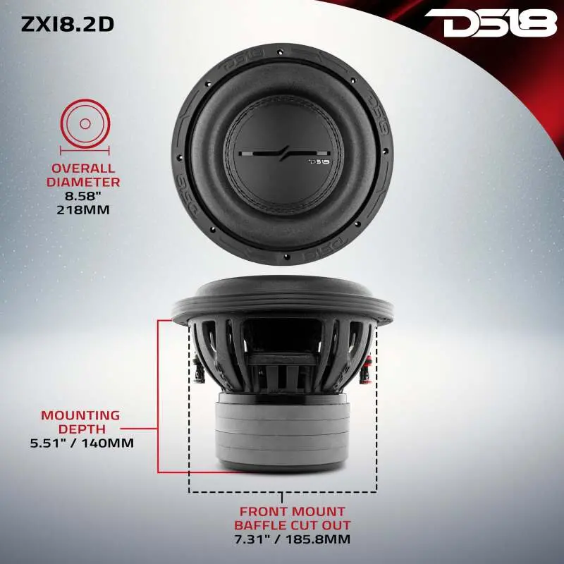 Ds18 8In 600 Watts Rms 2 Ohm Dvc High Excursion Subwoofer 1