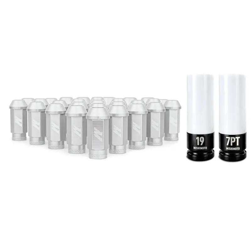 Mishimoto Aluminum Locking Lug Nuts M12x1.5 27Pc Set Silver 1