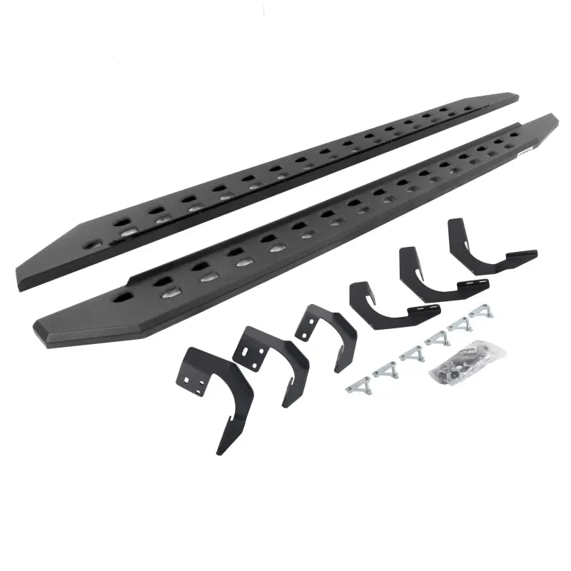 Go Rhino 19-22 Ram 1500 Cc 4Dr (Not Classic) Rb20 Slim Running Boards Kit (W/Brackets) - Tex. Blk 1