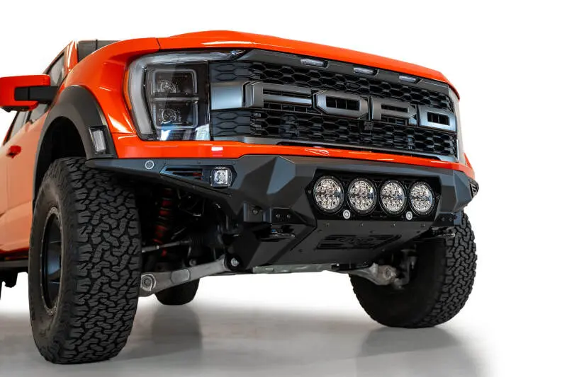 Addictive Desert Designs 2021+ Ford Raptor Bomber Front Bumper W/ 4 Rigid 360 6In Light Mounts 1