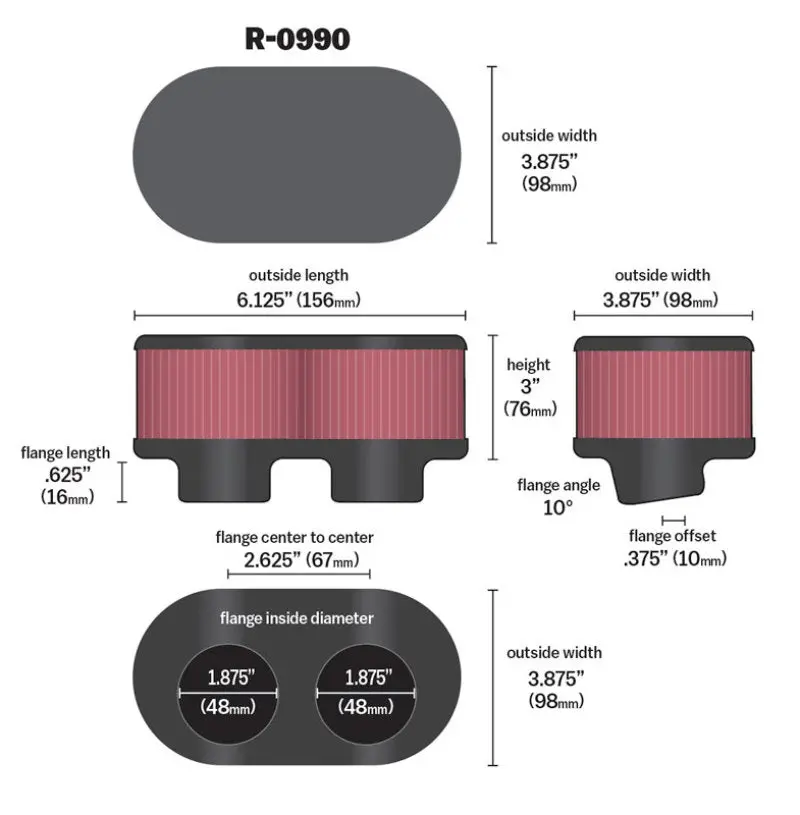K&N Universal Rubber Filter 1