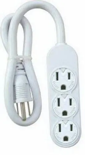 Master Electrician Ps-304 White Mini 3 Outlet Power Strip With Rotate Covers - Quantity Of 2 1