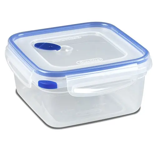 Sterilite 03324706 Ultra-Seal 5.7 Cup Clear / Blue Square Food Container - Quantity Of 6 1
