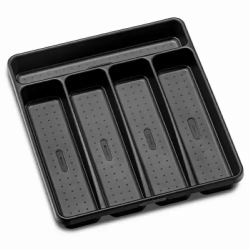 Madesmart 95-29885-06 Small Black 5-Compartment Silverware Storage Tray - Quantity Of 2 1