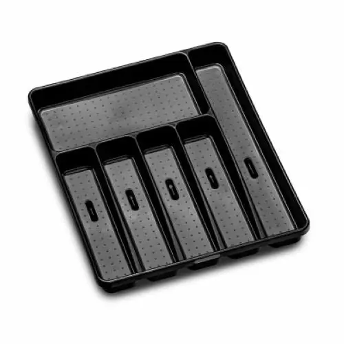 Madesmart 95-29806-06 Large Black Silverware Storage / Organizer Tray - Quantity Of 2 1