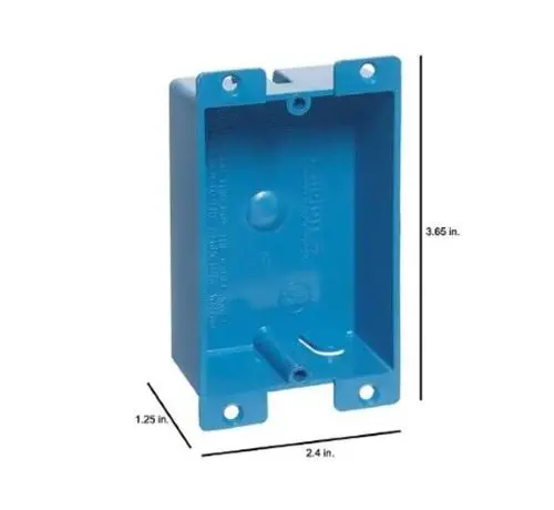 Carlon B108r-Upc Blue Pvc Flanged 1 Gang Shallow Old Work Switch Electrical Box 1