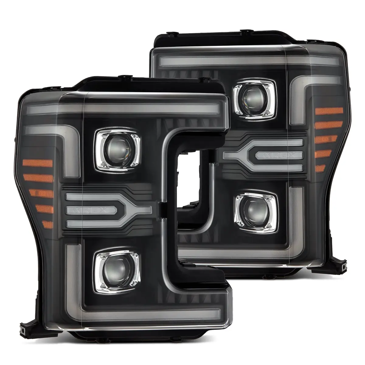 17-19 Ford Super Duty Mkii Luxx-Series Led Projector Headlights Black 1