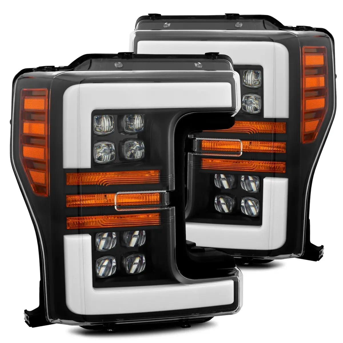17-19 Ford Super Duty Nova-Series Led Projector Headlights Black 1