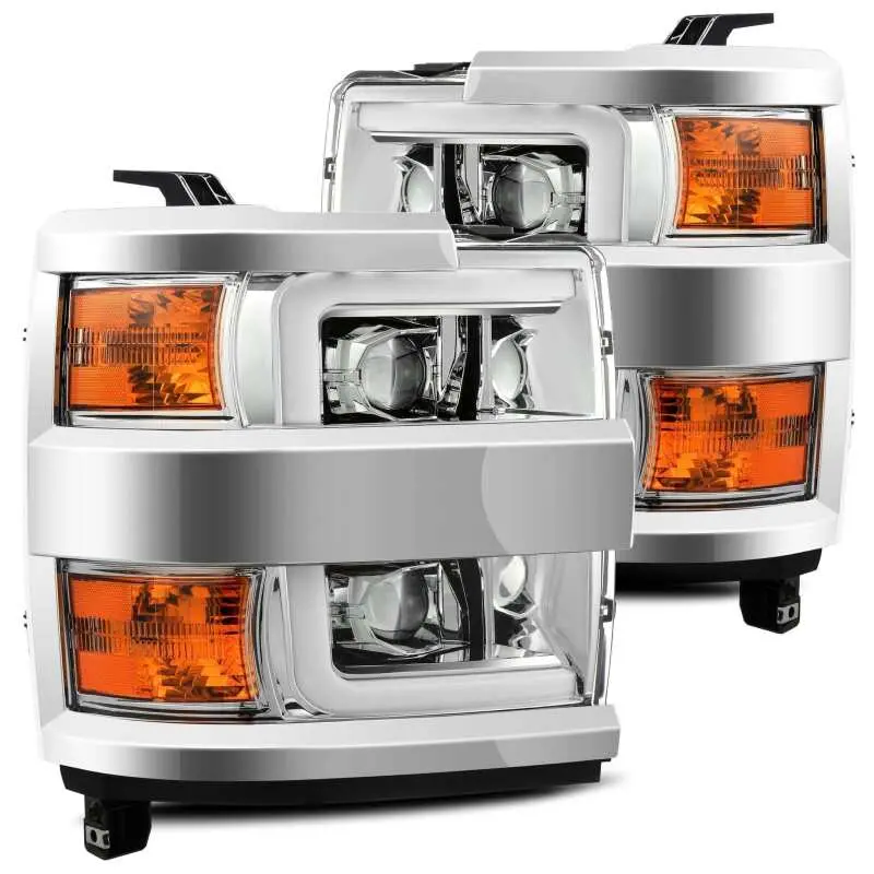 Alpharex 15-19 Chevy Silverado 2500Hd Pro-Series Headlight Plank Chrome W/Activ Light/Seq Signal/Drl 1