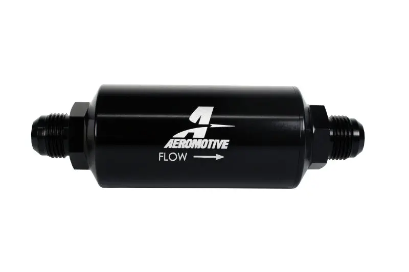 Aeromotive In-Line Filter - An -10 Size Male - 10 Micron Microglass Element - Bright-Dip Black 1