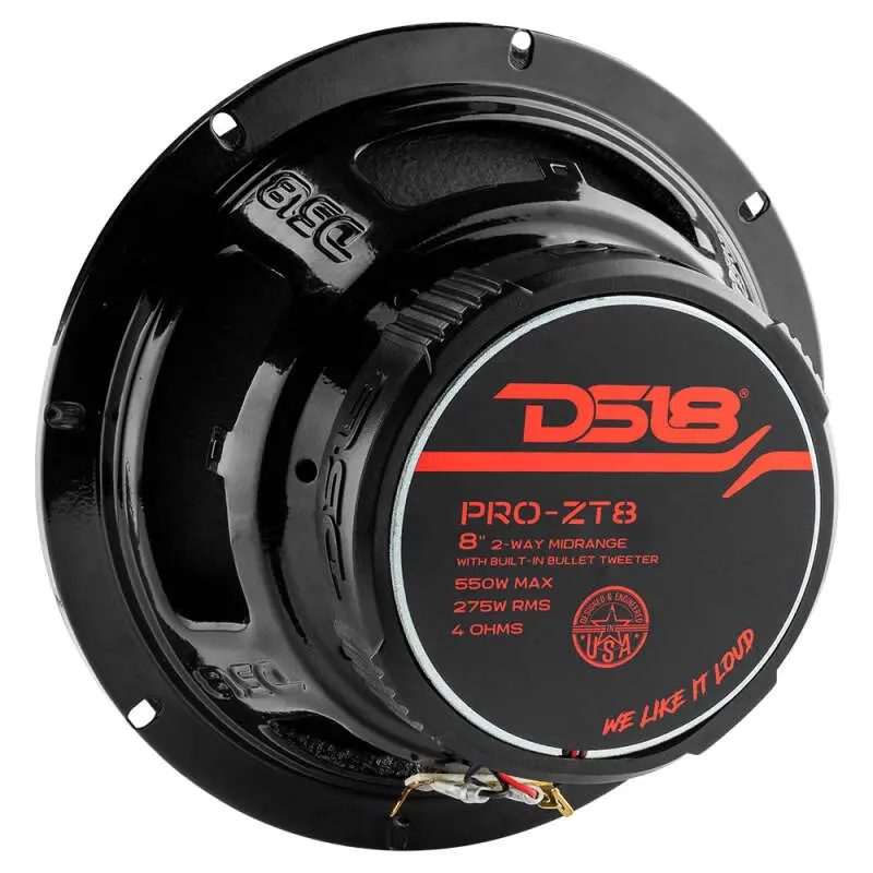 Ds18 8In Coaxial Loudspeaker 275 Watts Rms 4 Ohm Mid-Range Water Resistant Cone 1