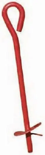 Midwest  901018A 6" X 48" Red Metal Screw In Twist Tree Stake Ground Anchor - Quantity Of 2 1