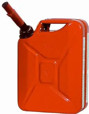 4 Ea Midwest 5810 5 Gallon Red Metal Military Style Gasoline / Fuel Cans W Spout 1