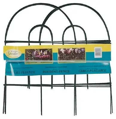 Panacea 89312 18" X 8' Green Wire Round Top Folding Garden Fence Fencing - Quantity Of 6 1