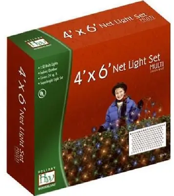 Inliten 48951-88 Holiday Wonderland 150 Count 4' X 6' Multi-Color Net Christmas Lights - Quantity Of 1 1