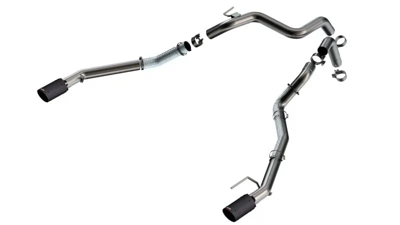 Borla 24-25 Ford Ranger Raptor 2.75In Tail Pipe Kit 4In Tip - Carbon Fiber Black Anodized 1