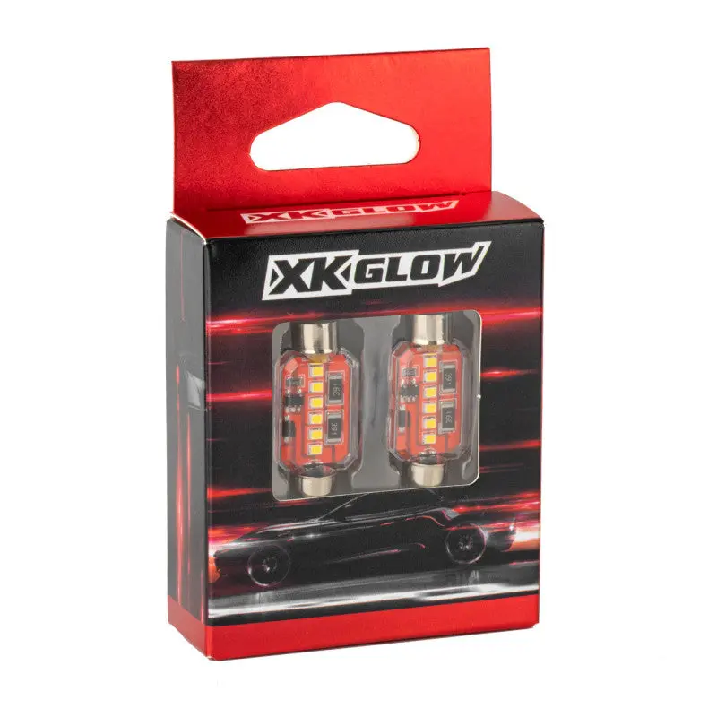Xk Glow White Festoon Error Free Ultra Bright Led Bulbs W/ Built-In Canbus 2Pc 31Mm 1