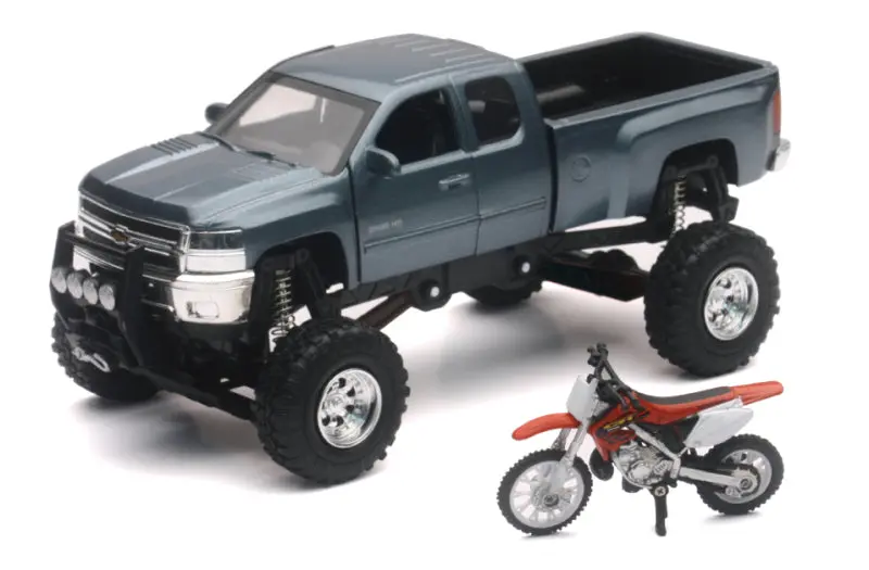 New Ray Toys Chevrolet Silverado With Honda Dirt Bike/ Scale - 1:32 1