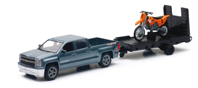 New Ray Toys Chevy Silverado Pickup With Dirt Bike/ Scale - 1:43 1