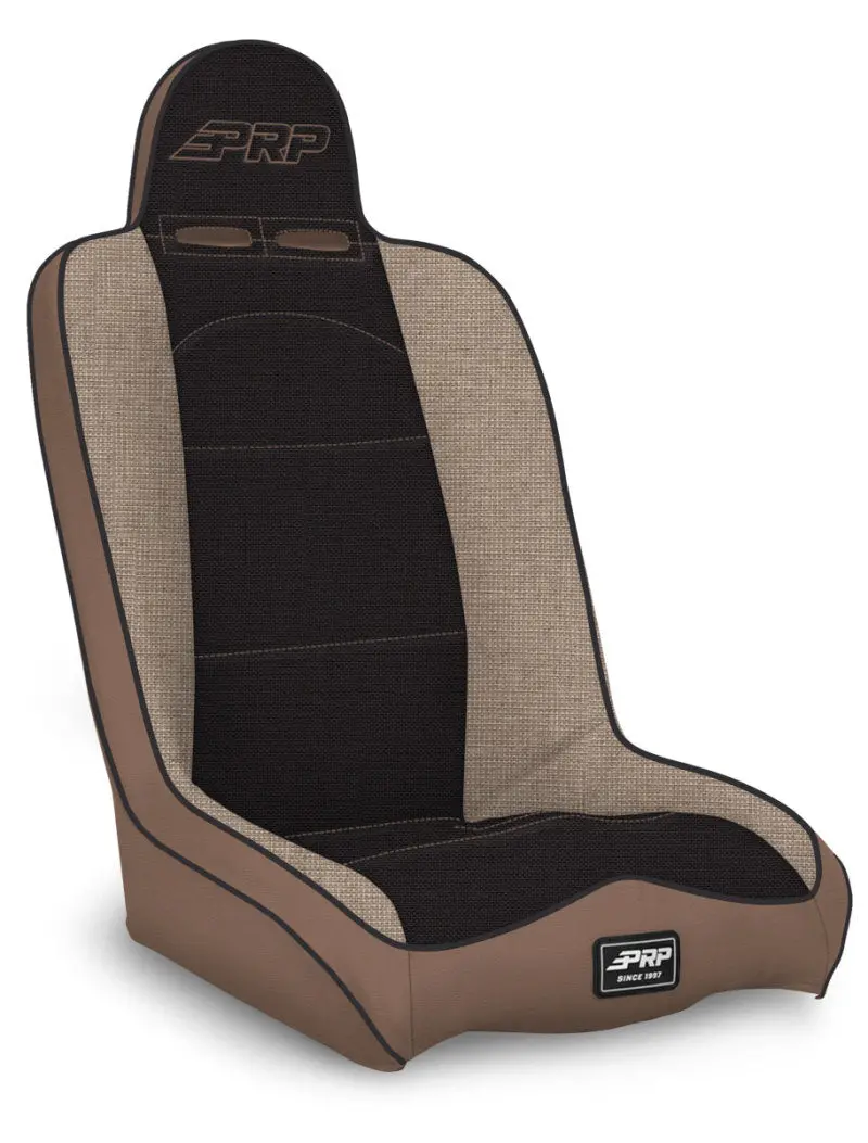 Prp Daily Driver High Back Suspension Seat (Two Neck Slots) - Tan / Black 1