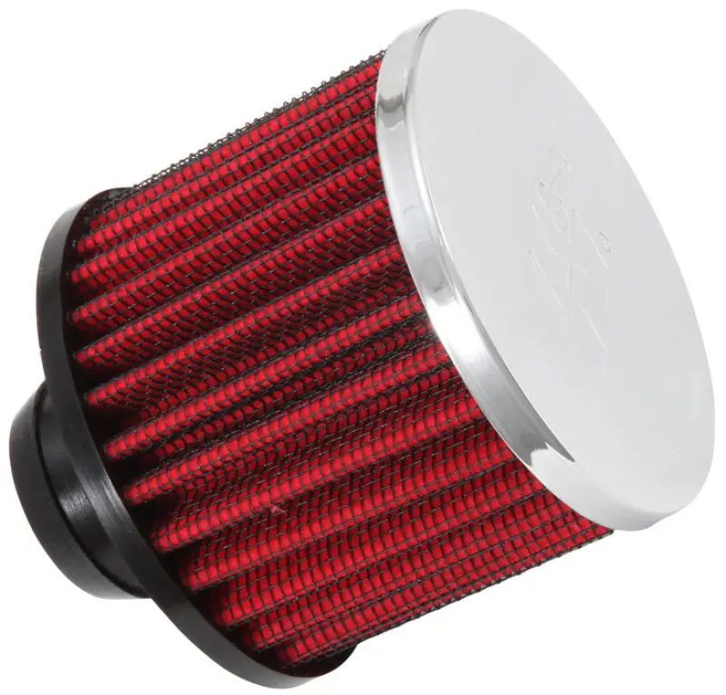 K&N Rubber Base Chrome Top Push-In Crankcase Vent Filter 3In Od X 2-1/2In H. 1