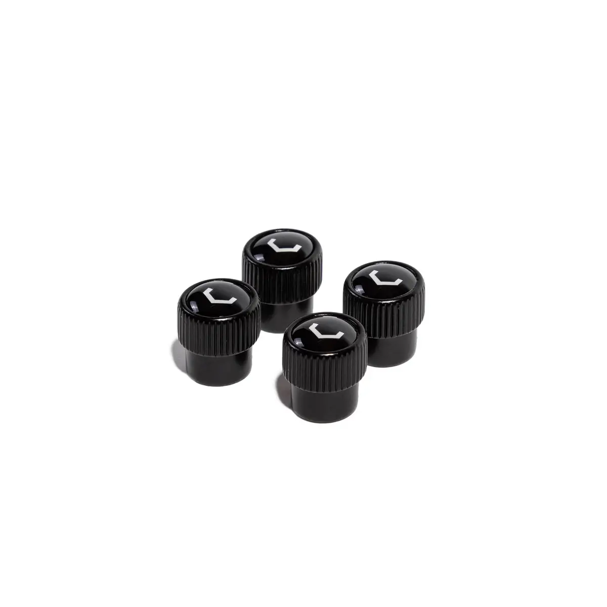 Vossen Wheels Classic V Valve Stem Cap Set (Black/Black) 1