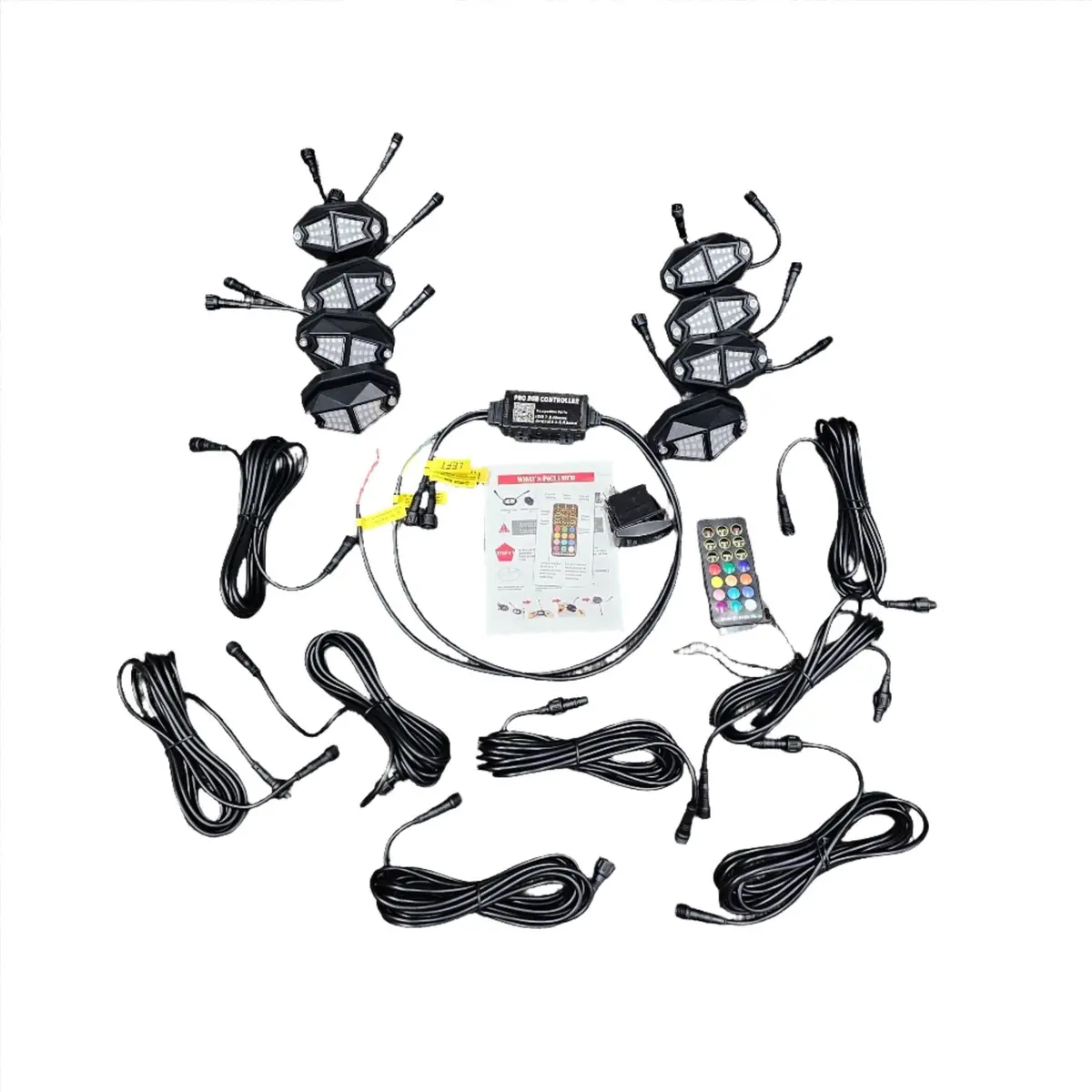 Install Utv 8-Pod Rock Light Kit (Bluetooth App Controls) 2