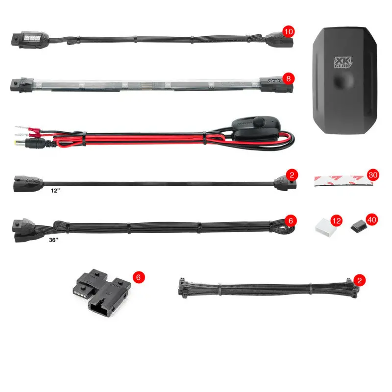 Xk Glow Strip Million Color Xkchrome Smartphone App Atv/Motorcycle Led Light Kit 10Xpod + 8X10in 1