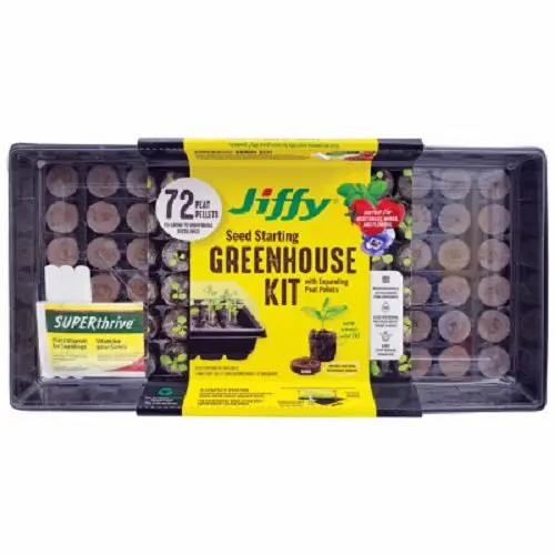 Jiffy J372progs Professional Greenhouse Seed Starting Tray Kits With 72 Pellets - Quantity Of 4 1