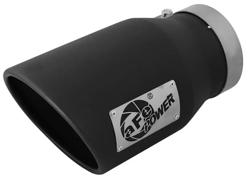 Afe Machforce Xp 5In 304 Stainless Steel Exhaust Tip 5 In X 7 Out X 12L In Bolt On Right - Black 1