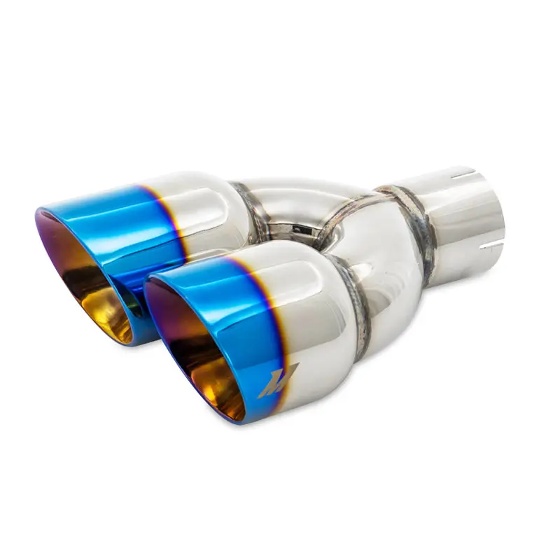 Mishimoto Dual Offset Tips 2.5In Inlet 3In Outlet Slash Cut - Burnt 1