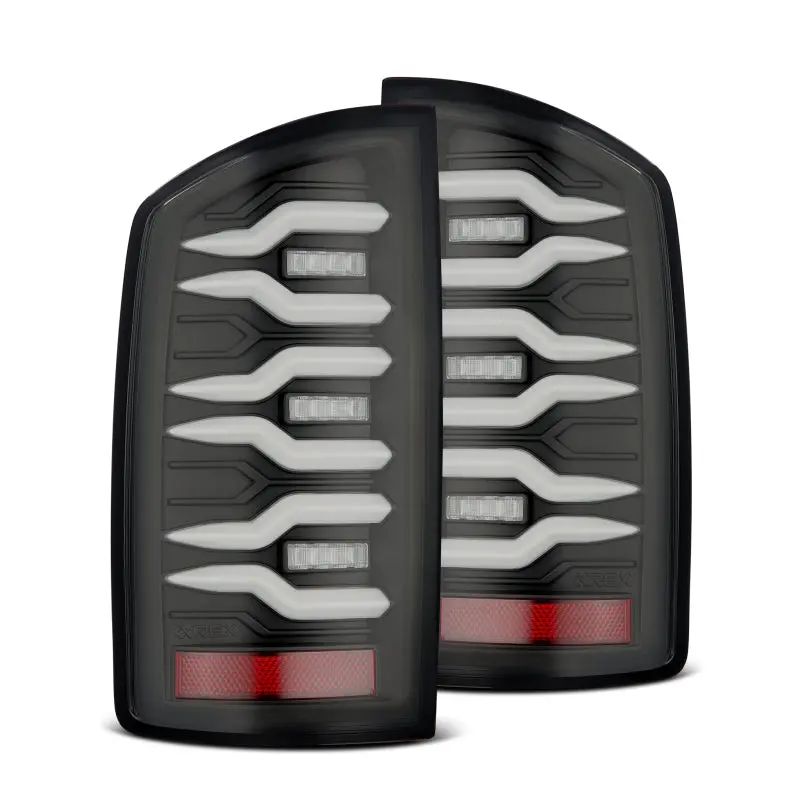 Alpharex 07-08 Dodge Ram 1500/07-09 Dodge Ram 2500+3500 Luxx-Series Led Tail Lights (Pair) Black 1