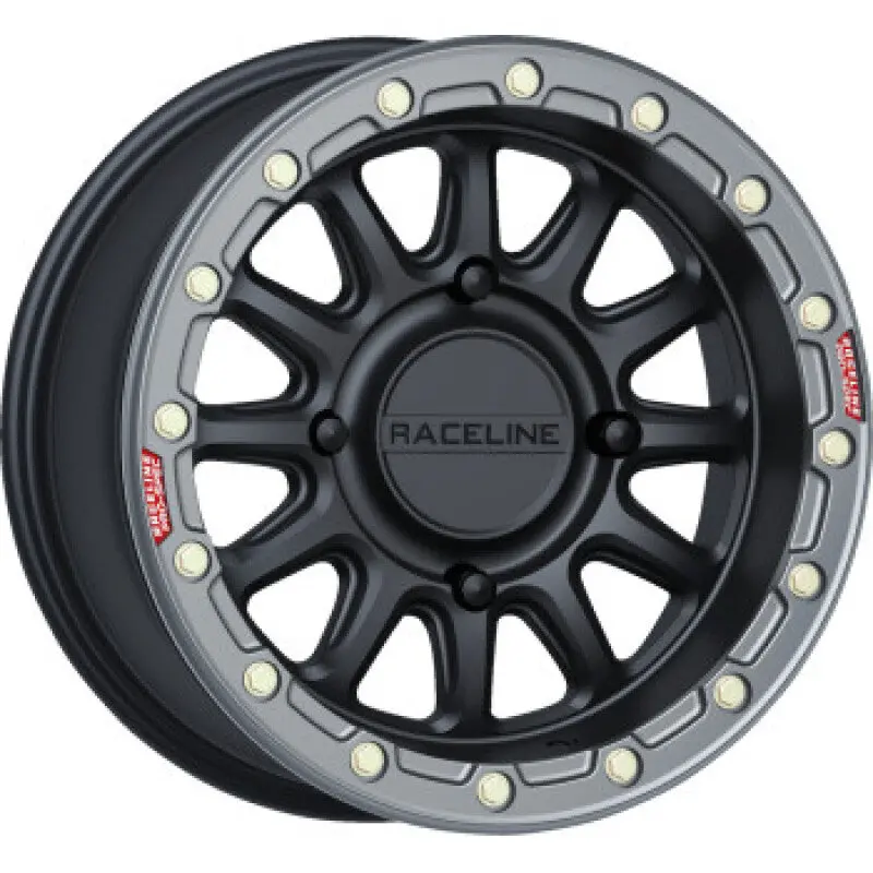 Raceline A14bg Alpha 15X10in/4X137 Bp/10Mm Offset/110.18Mm Bore- Blk & Gunmetal Ring Beadlock Wheel 1