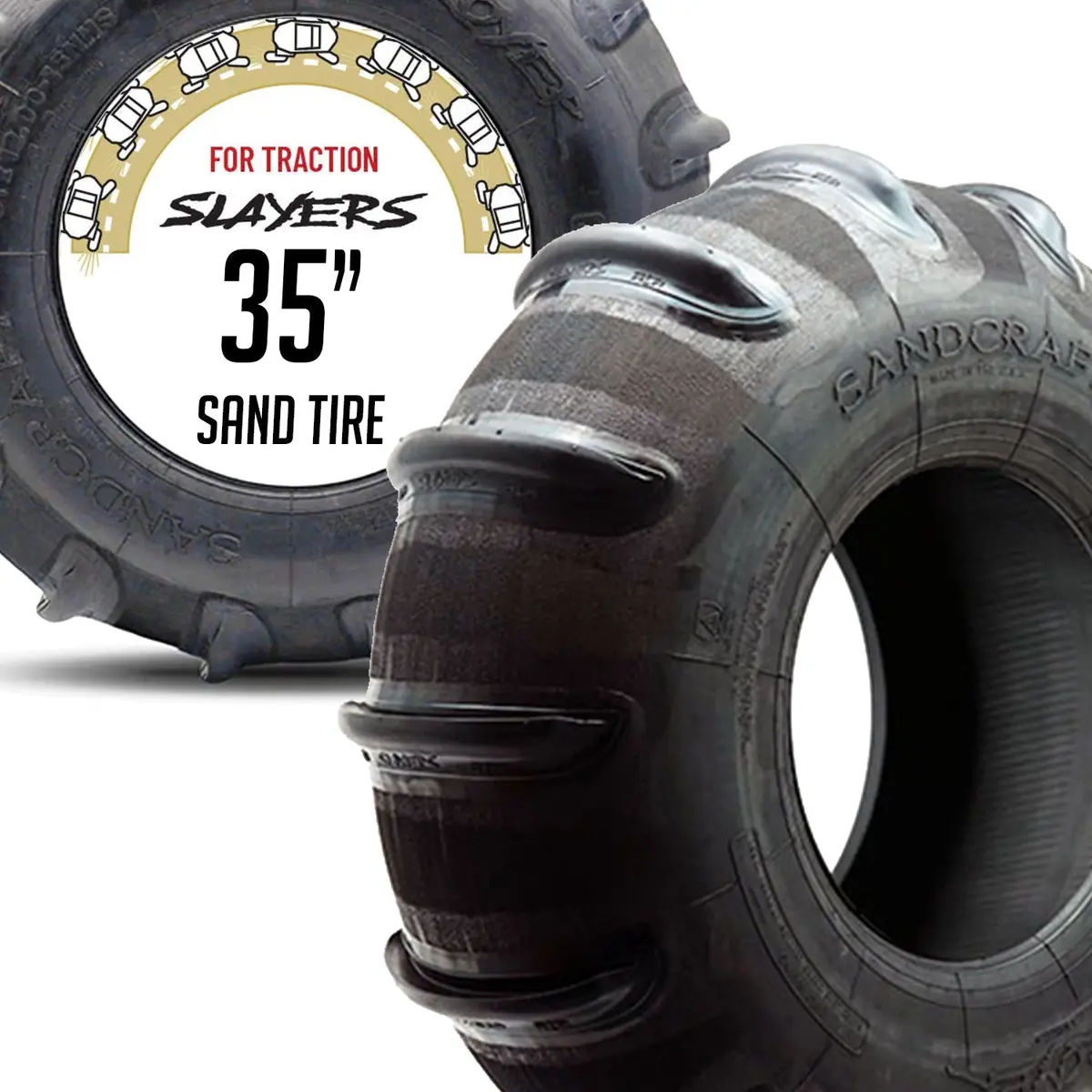 35" X 13.5" X 15" - Single Slayer Rear Paddle Tire (10-20 Paddle Options) 1